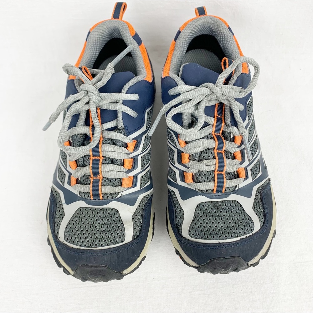 Merrell Moab Waterproof Hiking Shoes Sneaker Blue Gray Orange Kids size 2